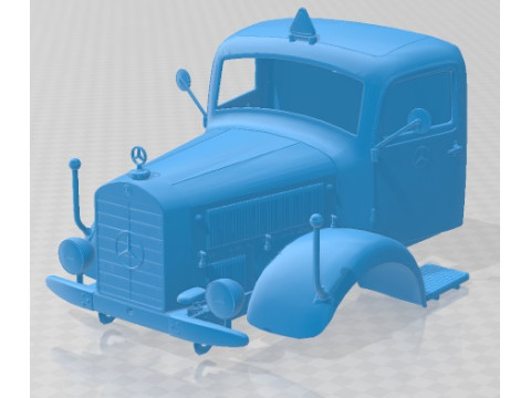 Mercedes Benz L4500A Printable Body Cabin Truck 3D Принт Модель