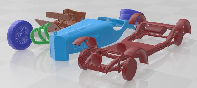 Mercedes Benz SSKL 1913 Printable Car 3D 프린트 모델 .c4d .max .obj .3ds .fbx .stl .blend 