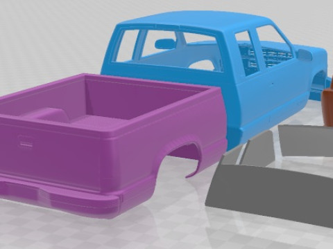 Chevrolet C1500 K1500 Extended Cab 1988 Printable Car 3D-Druckmodell
