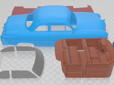 Custom Club Coupe 1949 Printable Car 3D 프린트 모델