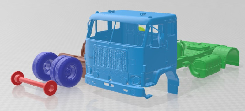 Volvo F88 Tractor Truck 1968 Printable 3D Принт Модель .c4d .max .obj .3ds .fbx .stl .blend 