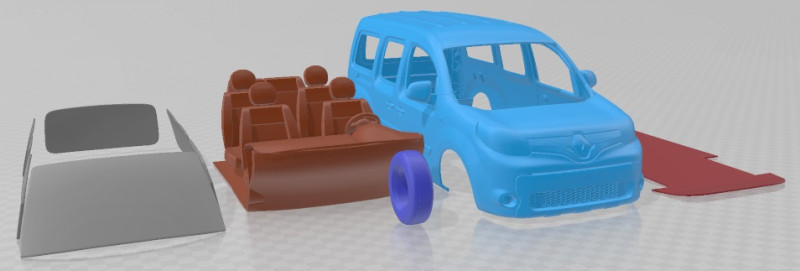 Renault Kangoo Combi L3 2019 Printable Car Modelo de Impressão 3D .c4d .max .obj .3ds .fbx .stl .blend