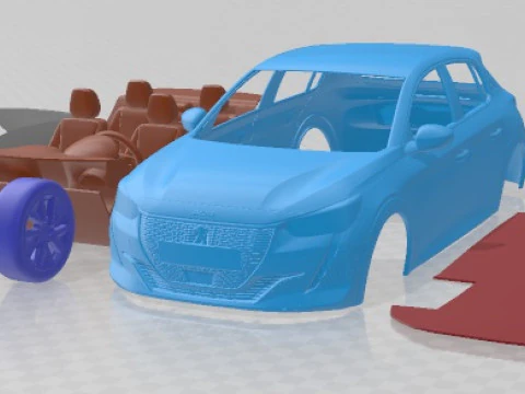 Peugeot E 208 2020 Printable Car 3D Print Model