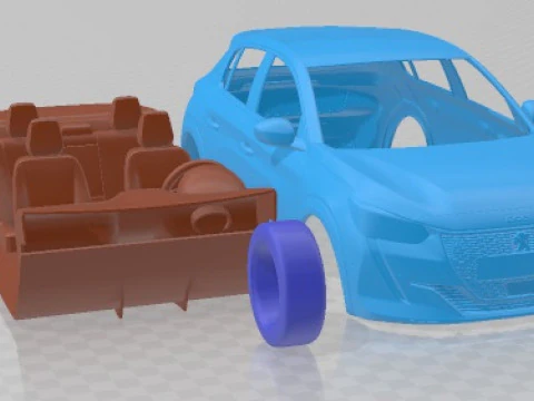 Peugeot E 208 2020 Printable Car 3D Print Model