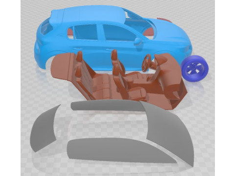 Peugeot E 208 2020 Printable Car Modèles 3D en vedette