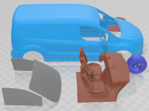 Transit Connect LWB 2020 Printable Van 3D Print Model