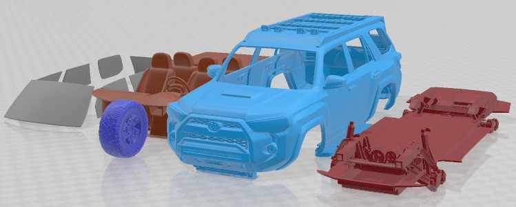 Toyota 4Runner 2018 TRD Pro 4x4 Printable Car 3D Print Model .c4d .max .obj .3ds .fbx .stl .blend 