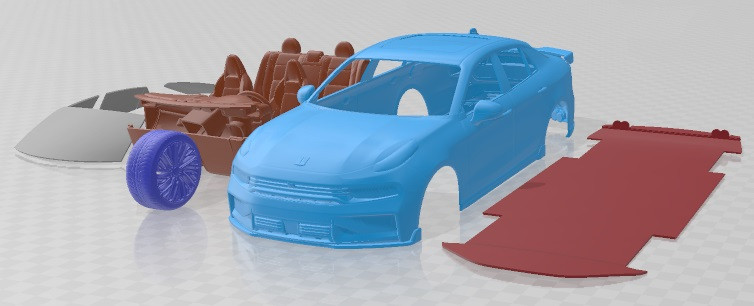 Lynk Co 03 Printable Car 3D Принт Модель .c4d .max .obj .3ds .fbx .stl .blend 