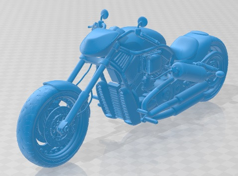 Harley Davidson Custom Printable Motorbike 3D Baskı Modeli .c4d .max .obj .3ds .fbx .stl .blend 