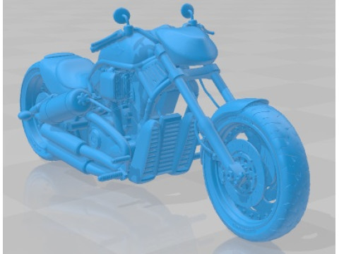 Harley Davidson Custom Printable Motorbike 3D Baskı Modeli