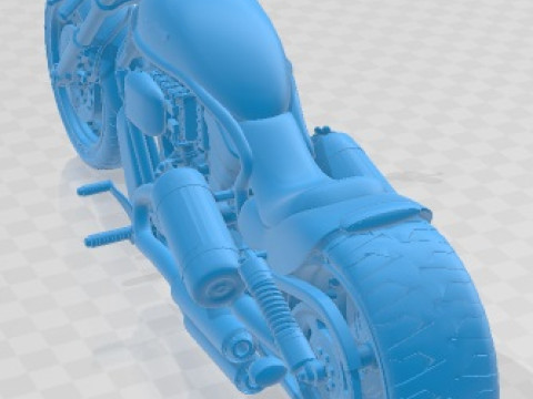 Harley Davidson Custom Printable Motorbike 3D Baskı Modeli