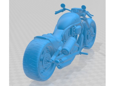 Harley Davidson Custom Printable Motorbike 3D Baskı Modeli