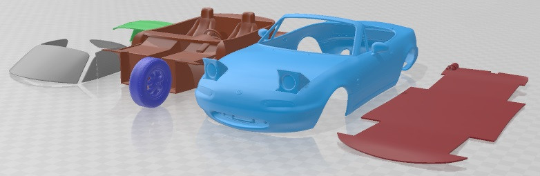 Mazda MX-5 1989 Printable Car Modèles 3D en vedette .c4d .max .obj .3ds .fbx .stl .blend 