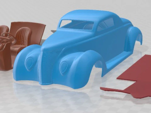 1937 Custom Street Rod Printable Car 3D Print Model