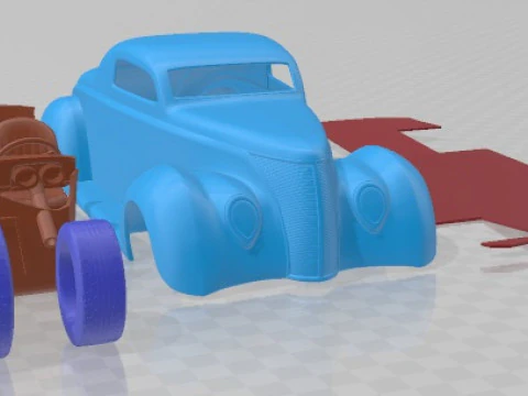 1937 Custom Street Rod Printable Car 3D Print Model