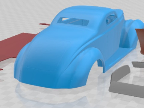 1937 Custom Street Rod Printable Car Model do druku 3D