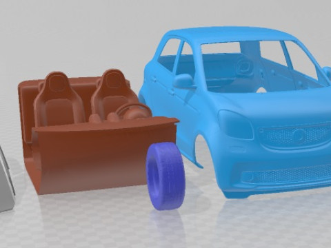 Smart ForFour 2015 Printable Car Modelo de Impressão 3D