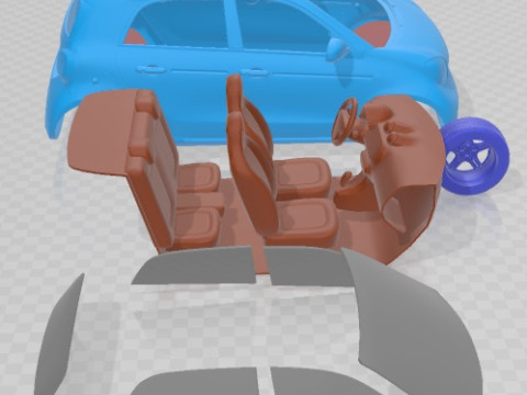 Smart ForFour 2015 Printable Car Modelo de Impressão 3D