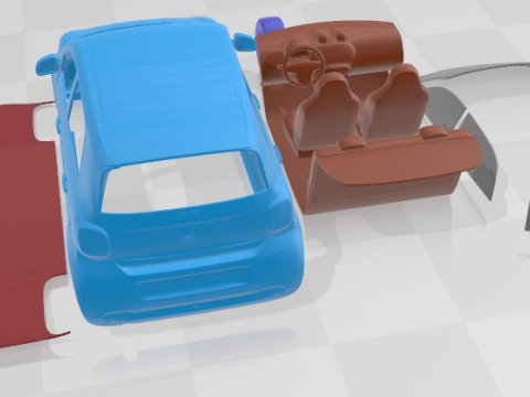 Smart ForFour 2015 Printable Car Modelo de Impressão 3D