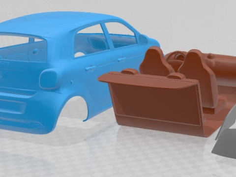 Smart ForFour 2015 Printable Car Modelo de Impressão 3D