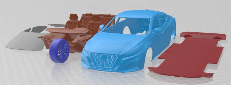 Nissan Altima 2019 Printable Car 3D Print Model .c4d .max .obj .3ds .fbx .stl .blend 