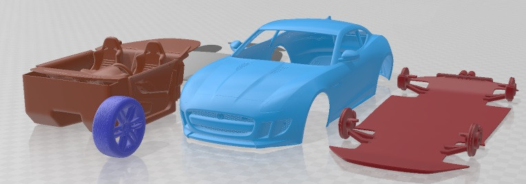 Jaguar F Type 2017 Printable Car Modelo de Impressão 3D .c4d .max .obj .3ds .fbx .stl .blend 