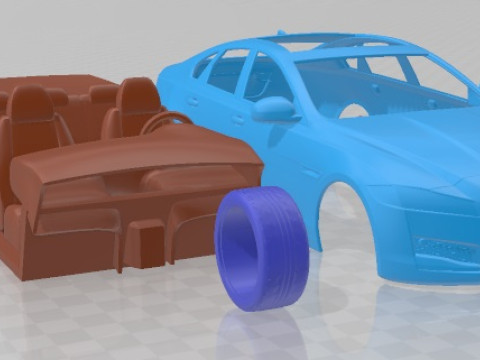 Jaguar XF 2016 Printable Car 3D प्रिंट मॉडल