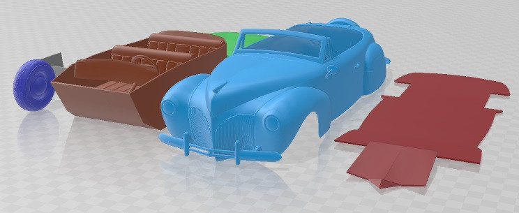 Lincoln Zephyr Continental Cabriolet 1939 Printable Car 3D Baskı Modeli .c4d .max .obj .3ds .fbx .stl .blend 
