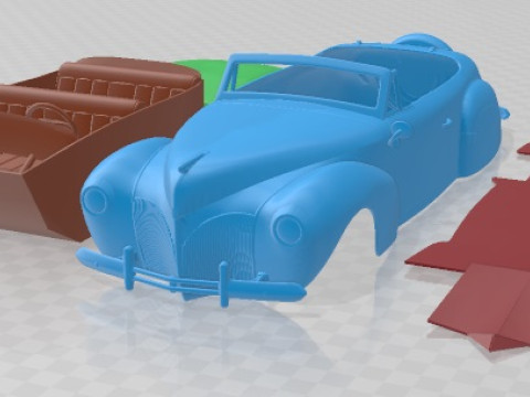 Lincoln Zephyr Continental Cabriolet 1939 Printable Car 3D Print Model