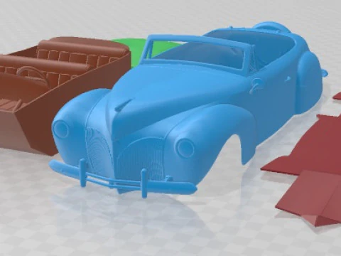 Lincoln Zephyr Continental Cabriolet 1939 Voiture imprimable Modèles 3D en vedette