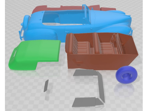 Lincoln Zephyr Continental Cabriolet 1939 Printable Car 3D Baskı Modeli