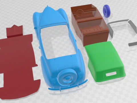 Lincoln Zephyr Continental Cabriolet 1939 Printable Car 3D Print Model