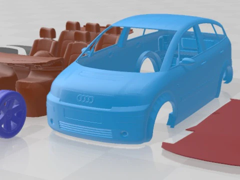 Audi A2 2002 Yazdırılabilir Araba 3D Baskı Modeli