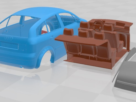 Audi A2 2002 Printable Car 3D-Druckmodell