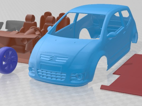 Citroen C2 2008 Printable Car 3D-Druckmodell