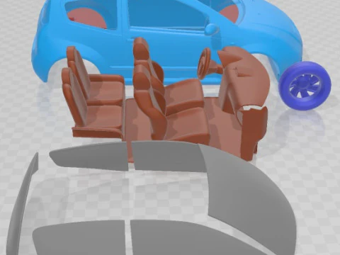 Citroen C2 2008 Printable Car 3D Print Model