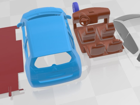 Citroen C2 2008 Printable Car Modello di stampa 3D