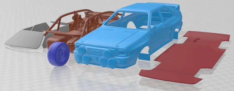 Audi Quattro A2 1981 Printable Car 3D Print Model .c4d .max .obj .3ds .fbx .stl .blend