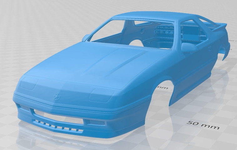Chrysler Daytona Shelby Z 1987 Printable Body Car Modelo de impresión 3D .c4d .max .obj .3ds .fbx .stl .blend 