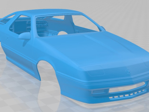 Chrysler Daytona Shelby Z 1987 Printable Body Car Modelo de impresión 3D