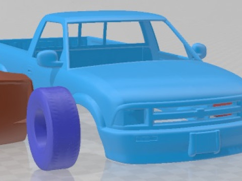 Chevrolet S10 Single Cab 1994 Printable Car 3D प्रिंट मॉडल