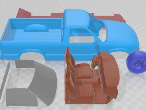 Chevrolet S10 Single Cab 1994 Printable Car 3D Print Model