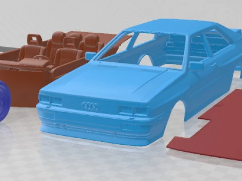 Audi Quattro 1980 Printable Car 3D Print Model