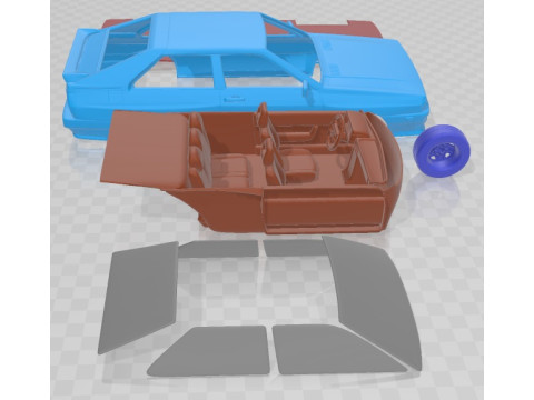 Audi Quattro 1980 Printable Car 3D Print Model