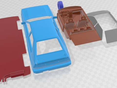 Audi Quattro 1980 Printable Car 3D Print Model