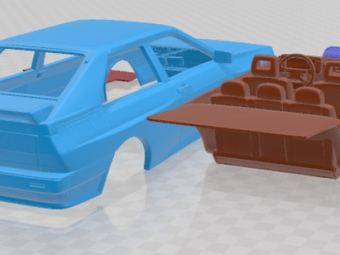 Audi Quattro 1980 Printable Car 3D Print Model