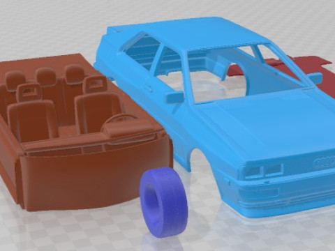Audi Quattro 1980 Printable Car 3D Print Model