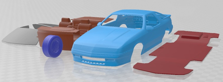 Chrysler Daytona Shelby Z 1987 Printable Car Model do druku 3D .c4d .max .obj .3ds .fbx .stl .blend 