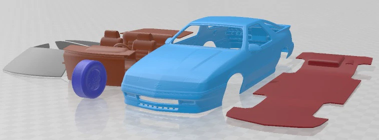 Carro para impress&atilde;o Chrysler Daytona Shelby Z 1987 Modelo de Impressão 3D .c4d .max .obj .3ds .fbx .stl .blend 