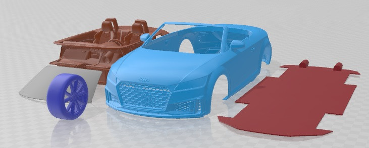Audi TT Roadster S Line 2019 Printable Car Modelo de Impressão 3D .c4d .max .obj .3ds .fbx .stl .blend 